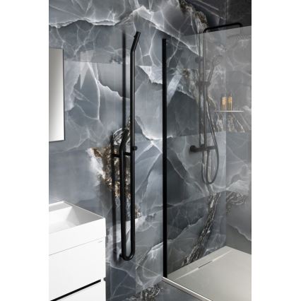 Sapho - Toallero eléctrico con temporizador DUOPASSO 45W 170x12 cm negro mate