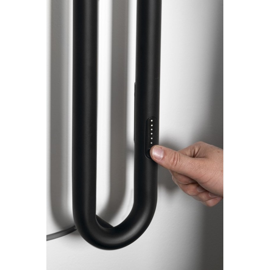 Sapho - Toallero eléctrico con temporizador DUOPASSO 45W 170x12 cm negro mate