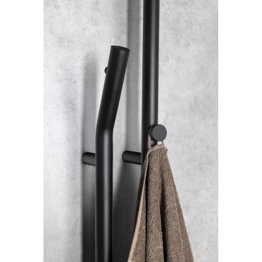 Sapho - Toallero eléctrico con temporizador DUOPASSO 45W 170x12 cm negro mate