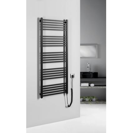 Sapho - Toallero eléctrico METRO-E 500W/230V 50x134 cm negro mate
