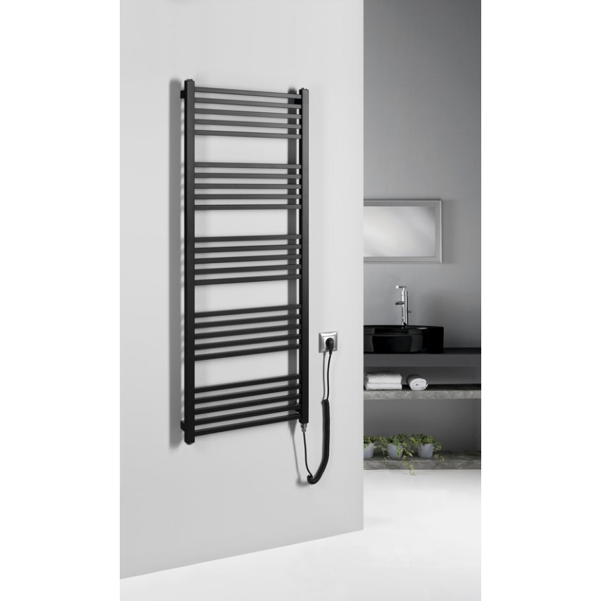 Sapho - Toallero eléctrico METRO-E 500W/230V 50x134 cm negro mate