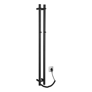 Sapho - Toallero eléctrico PAPINADO 40W 120x11 cm negro mate