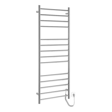 Sapho - Toallero eléctrico REDONDO 130W 150x60 cm, acabado cromo brillante, diseño redondeado