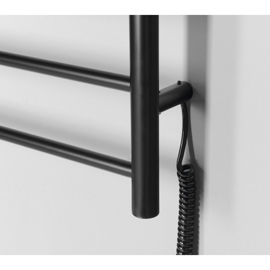 Sapho - Toallero eléctrico REDONDO 130W/230V 63x116 cm negro mate