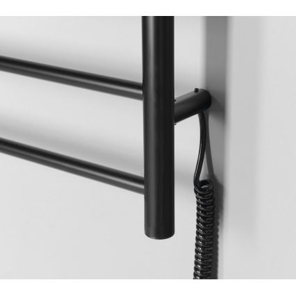 Sapho - Toallero eléctrico REDONDO 75W/230V 50x90 cm negro mate