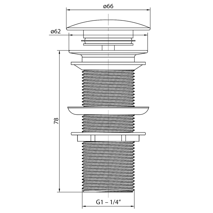 Sapho - Válvula de desagüe para lavabo BLOK, diámetro 6,6 cm, carrata/blanco