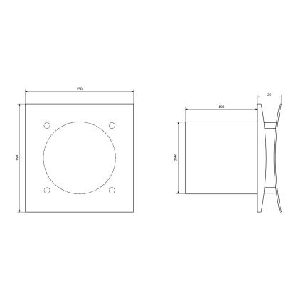 Sapho - Ventilador axial con temporizador EIRA 15W/230V blanco