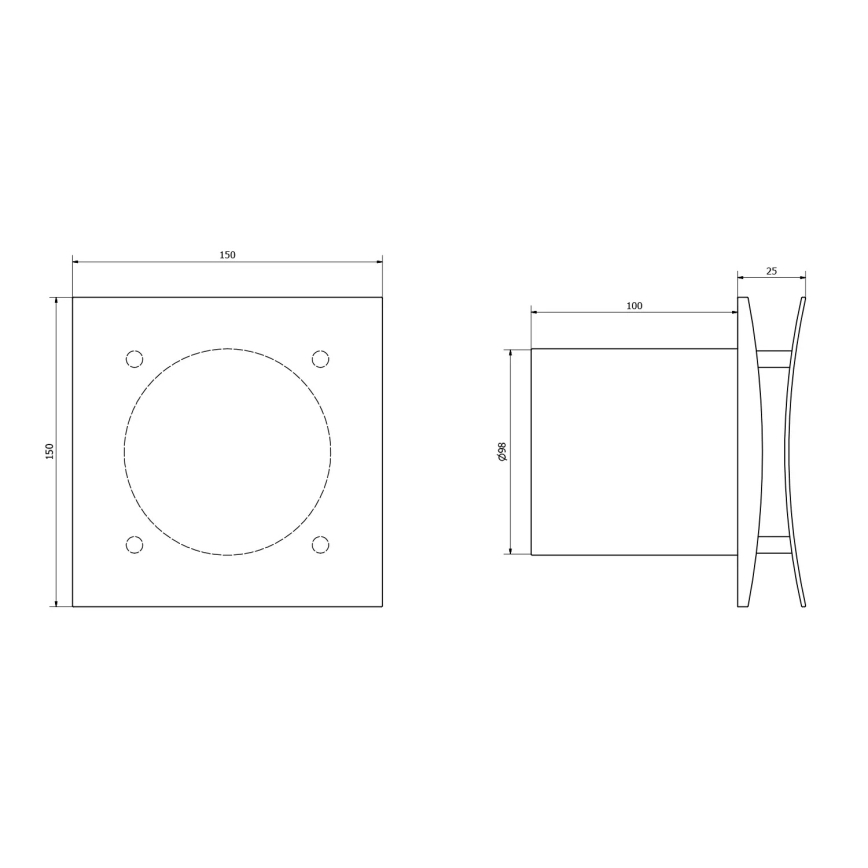 Sapho - Ventilador axial con temporizador EIRA 15W/230V blanco