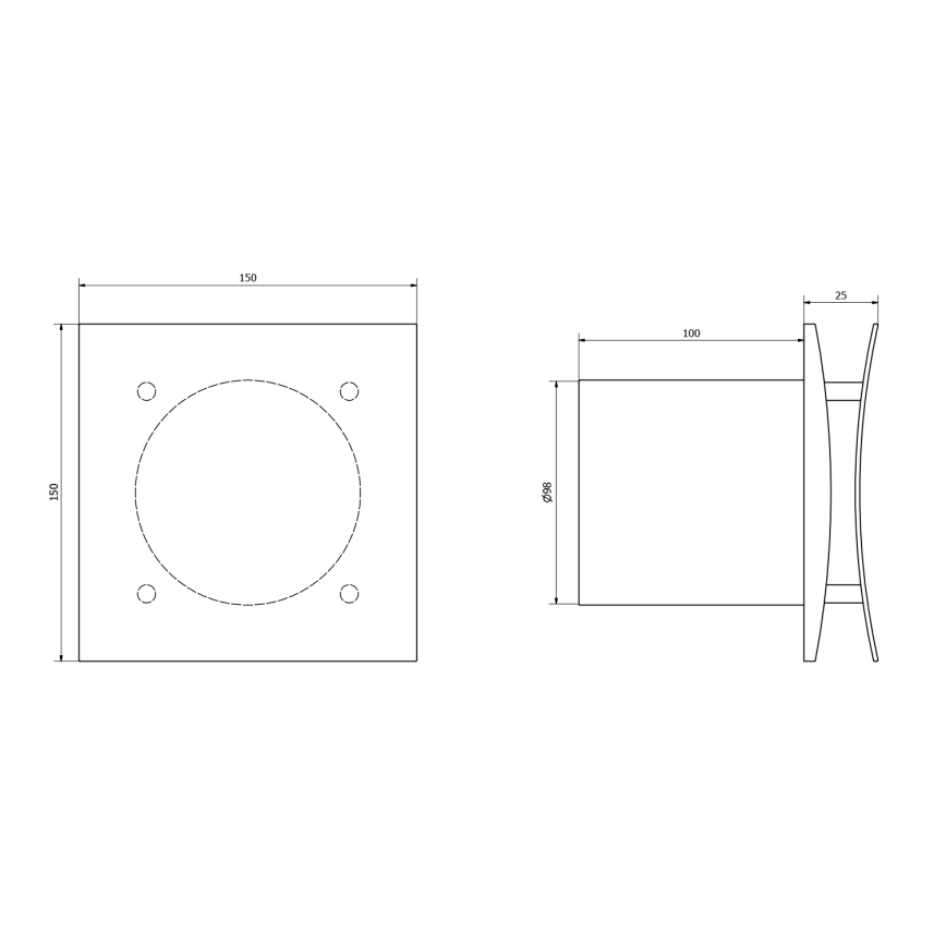 Sapho - Ventilador axial EIRA 15W/230V blanco