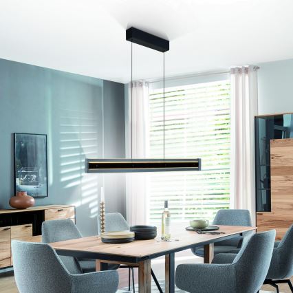 Schöner Wohnen 11316-18 - Lámpara colgante LED regulable suspendida por cable LENA LED/32W/230V 105 cm negra