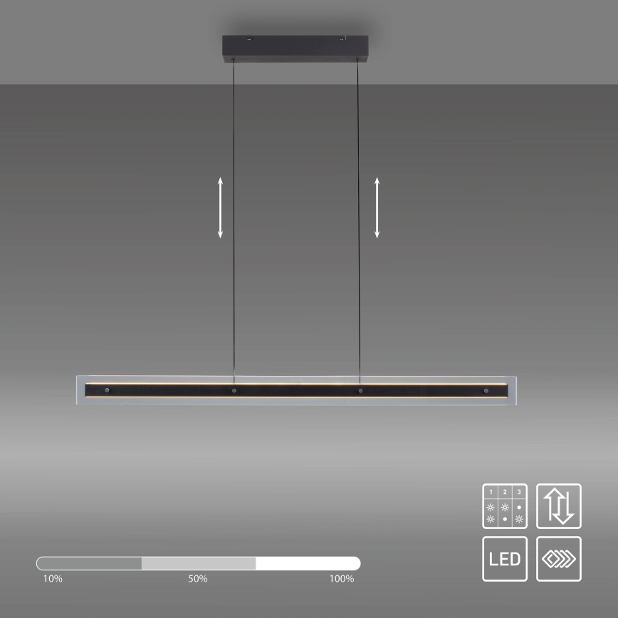 Schöner Wohnen 11316-18 - Lámpara colgante LED regulable suspendida por cable LENA LED/32W/230V 105 cm negra