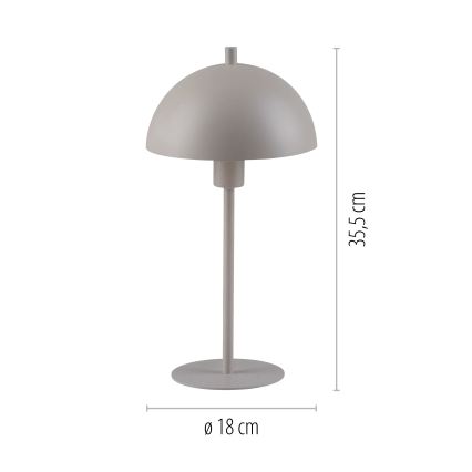Schöner Wohnen 11726-39 - Lámpara de mesa ALI 1xE14/15W/230V gris