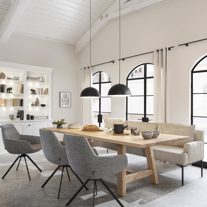 Schöner Wohnen 11728-18 - Lámpara colgante con cable ALI 1xE27/25W/230V Ø 38 cm negra