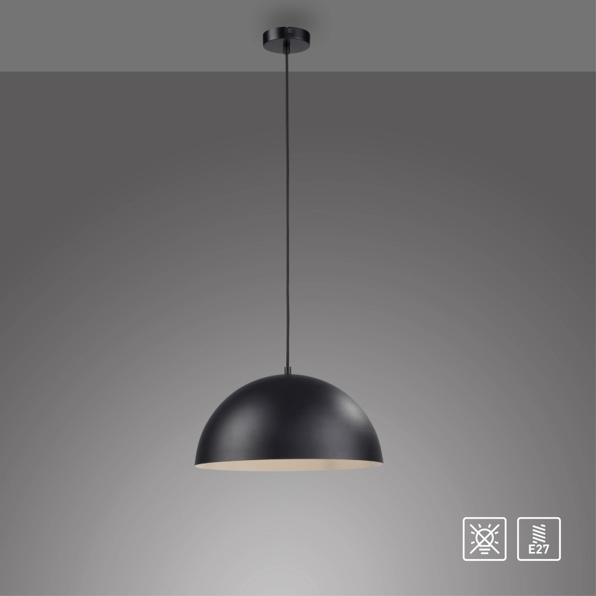 Schöner Wohnen 11728-18 - Lámpara colgante con cable ALI 1xE27/25W/230V Ø 38 cm negra