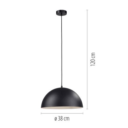Schöner Wohnen 11728-18 - Lámpara colgante con cable ALI 1xE27/25W/230V Ø 38 cm negra