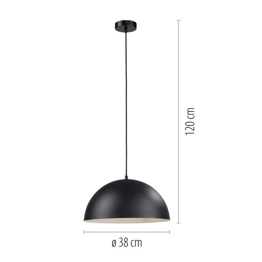 Schöner Wohnen 11728-18 - Lámpara colgante con cable ALI 1xE27/25W/230V Ø 38 cm negra
