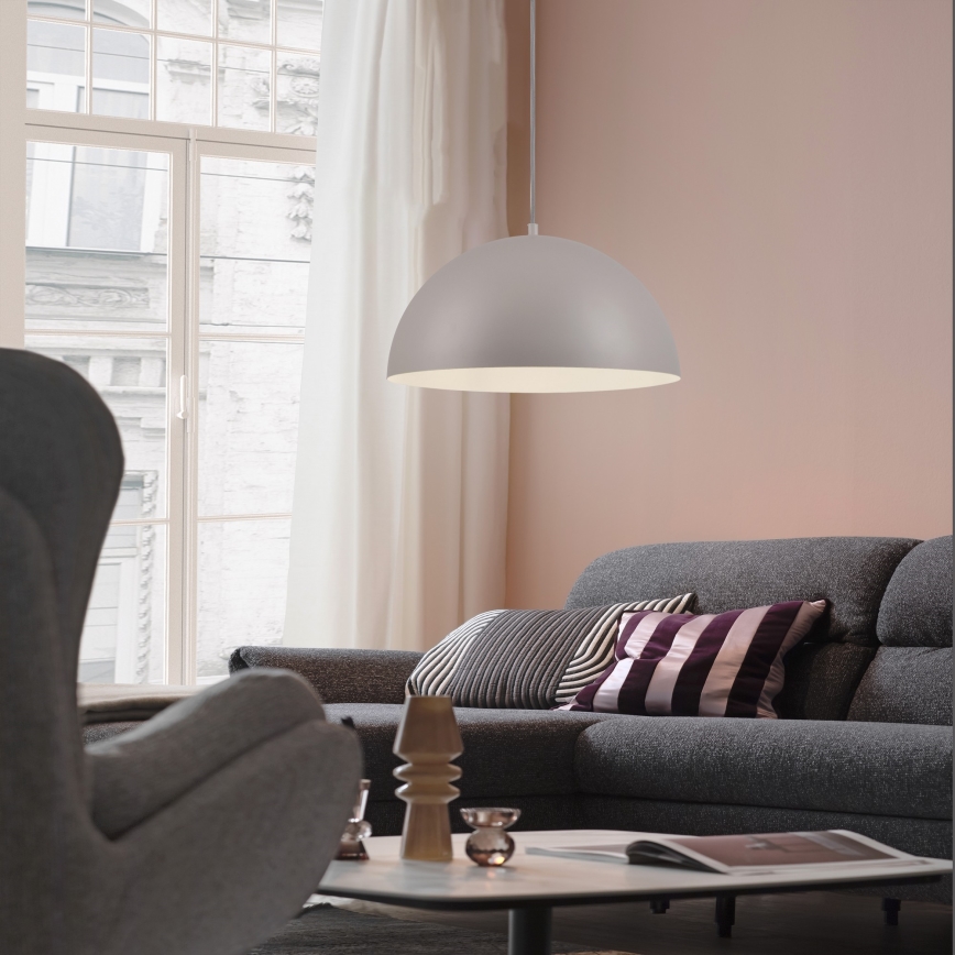 Schöner Wohnen 11728-39 - Lámpara colgante con cable ALI 1xE27/25W/230V Ø 38 cm gris