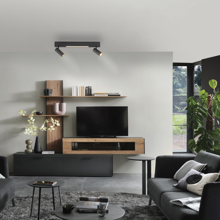 Schöner Wohnen 11793-18 - Foco LED empotrable DANTE 2xGU10/10W/230V + LED/7,2W, negro