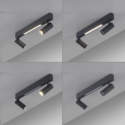 Schöner Wohnen 11793-18 - Foco LED empotrable DANTE 2xGU10/10W/230V + LED/7,2W, negro