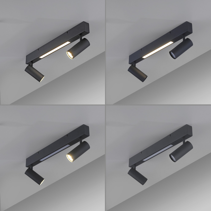 Schöner Wohnen 11793-18 - Foco LED empotrable DANTE 2xGU10/10W/230V + LED/7,2W, negro