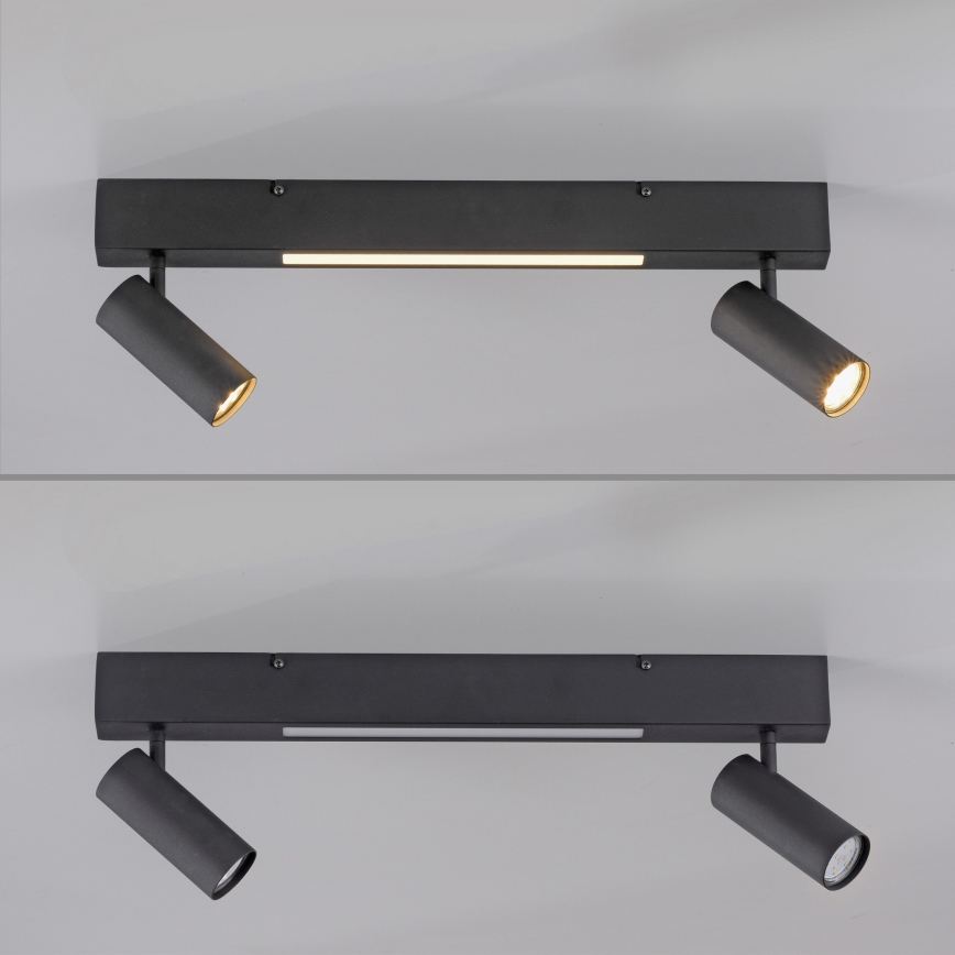 Schöner Wohnen 11793-18 - Foco LED empotrable DANTE 2xGU10/10W/230V + LED/7,2W, negro