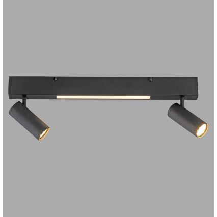 Schöner Wohnen 11793-18 - Foco LED empotrable DANTE 2xGU10/10W/230V + LED/7,2W, negro