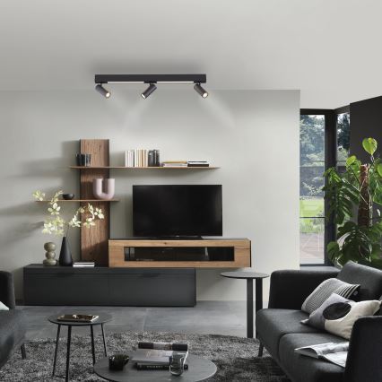 Schöner Wohnen 11794-18 - Foco orientable LED DANTE 3xGU10/10W/230V + LED/14,4W negro