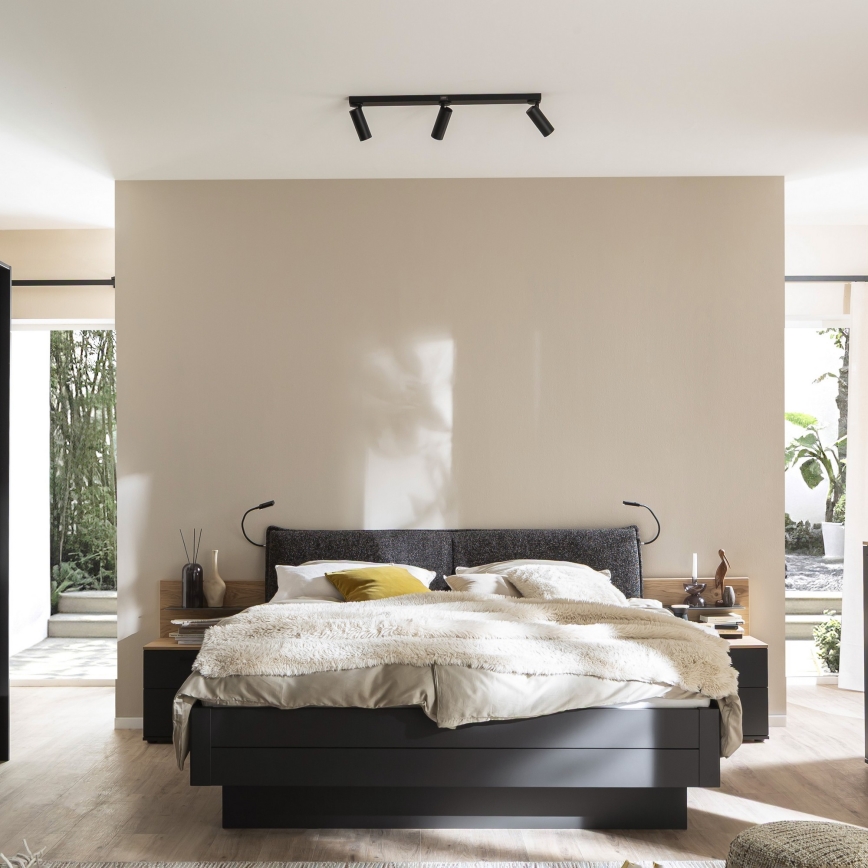 Schöner Wohnen 11794-18 - Foco orientable LED DANTE 3xGU10/10W/230V + LED/14,4W negro