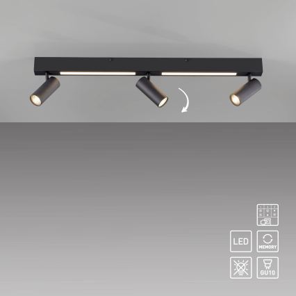 Schöner Wohnen 11794-18 - Foco orientable LED DANTE 3xGU10/10W/230V + LED/14,4W negro