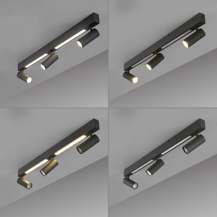 Schöner Wohnen 11794-18 - Foco orientable LED DANTE 3xGU10/10W/230V + LED/14,4W negro