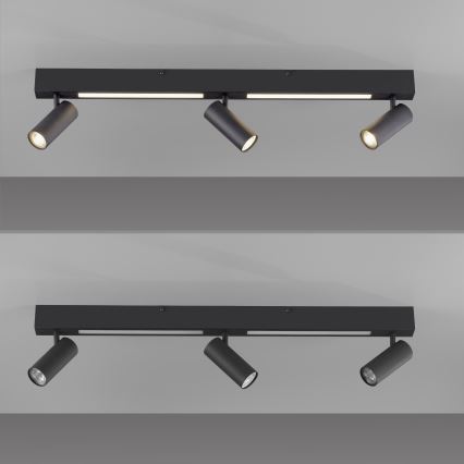 Schöner Wohnen 11794-18 - Foco orientable LED DANTE 3xGU10/10W/230V + LED/14,4W negro