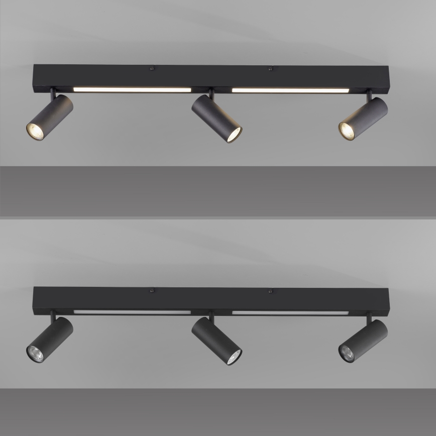 Schöner Wohnen 11794-18 - Foco orientable LED DANTE 3xGU10/10W/230V + LED/14,4W negro