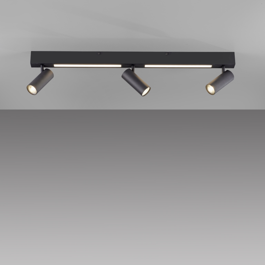 Schöner Wohnen 11794-18 - Foco orientable LED DANTE 3xGU10/10W/230V + LED/14,4W negro