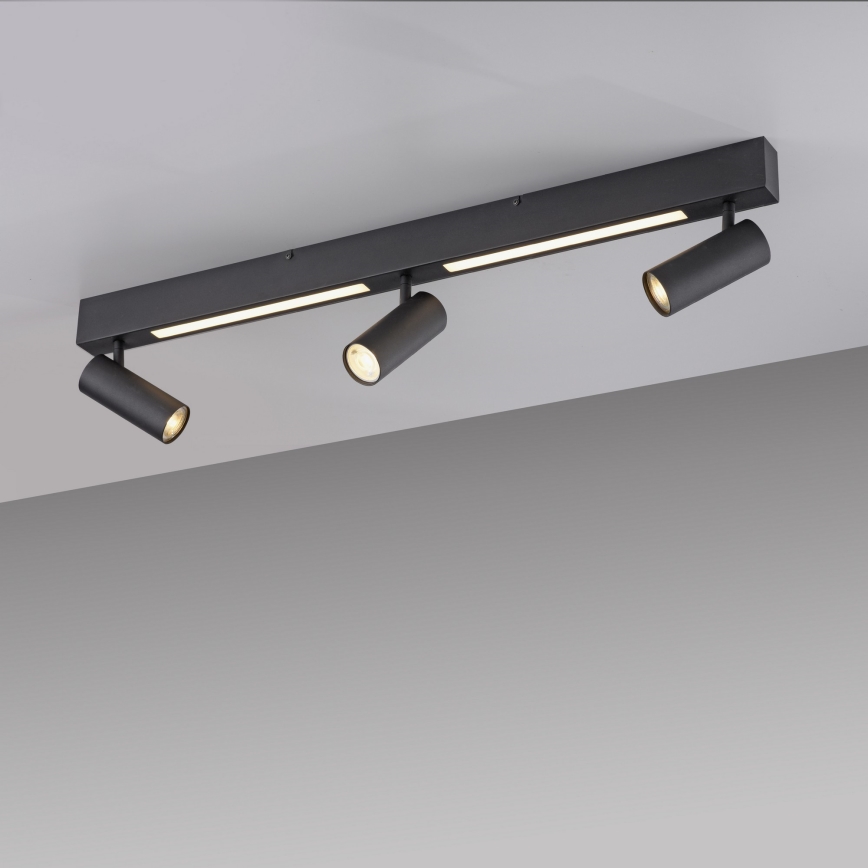 Schöner Wohnen 11794-18 - Foco orientable LED DANTE 3xGU10/10W/230V + LED/14,4W negro