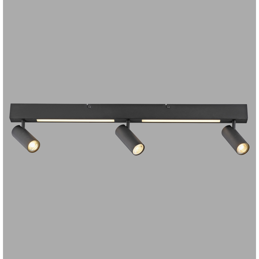 Schöner Wohnen 11794-18 - Foco orientable LED DANTE 3xGU10/10W/230V + LED/14,4W negro