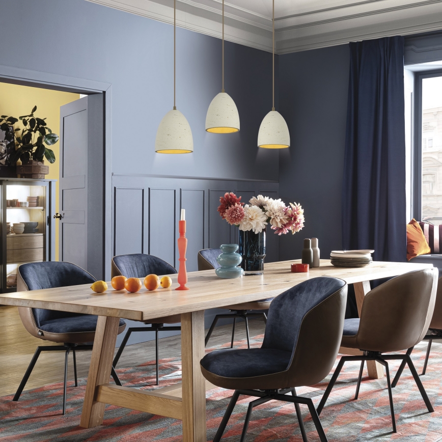 Schöner Wohnen 12541-42 - Lámpara colgante con cable TRAVENTA 3xE27/40W/230V hormigón