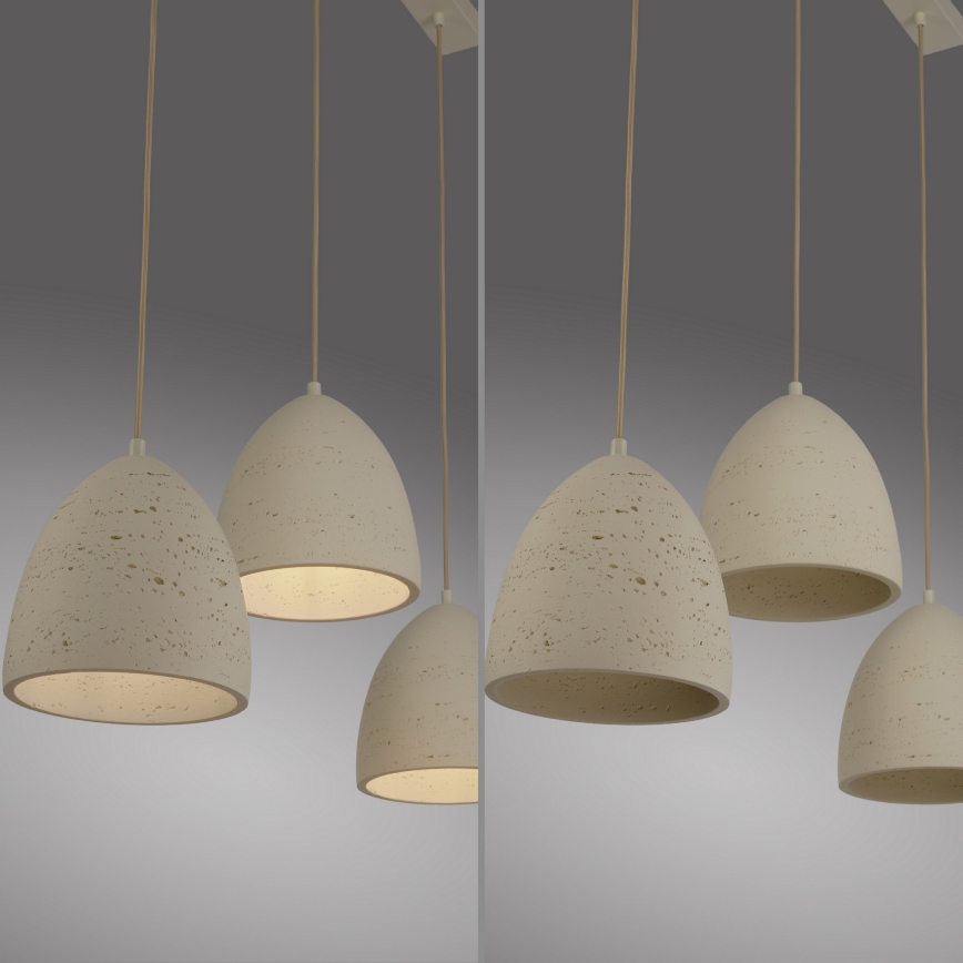 Schöner Wohnen 12541-42 - Lámpara colgante con cable TRAVENTA 3xE27/40W/230V hormigón