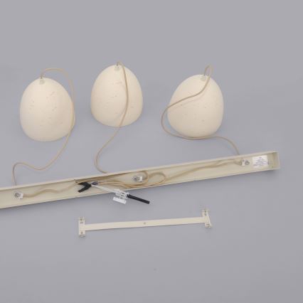 Schöner Wohnen 12541-42 - Lámpara colgante con cable TRAVENTA 3xE27/40W/230V hormigón