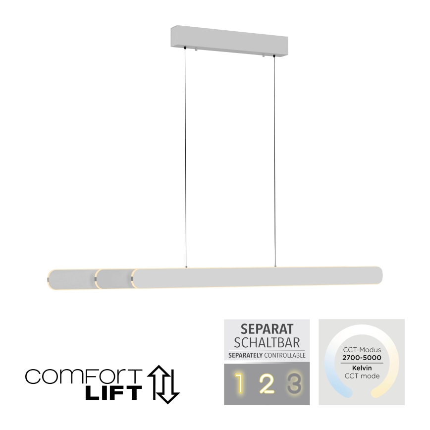 Schöner Wohnen 12577-16 - Lámpara colgante regulable suspendida por cable ADRIANA ROUND 2xLED/24W/230V 2700/3000/3500/4000/5000K blanco