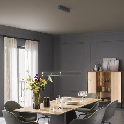 Schöner Wohnen 12577-18 - Lámpara colgante LED regulable suspendida por cable ADRIANA ROUND 2xLED/24W/230V 2700/3000/3500/4000/5000K negra