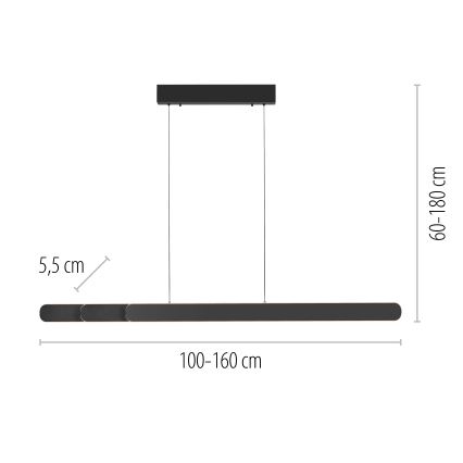 Schöner Wohnen 12577-18 - Lámpara colgante LED regulable suspendida por cable ADRIANA ROUND 2xLED/24W/230V 2700/3000/3500/4000/5000K negra