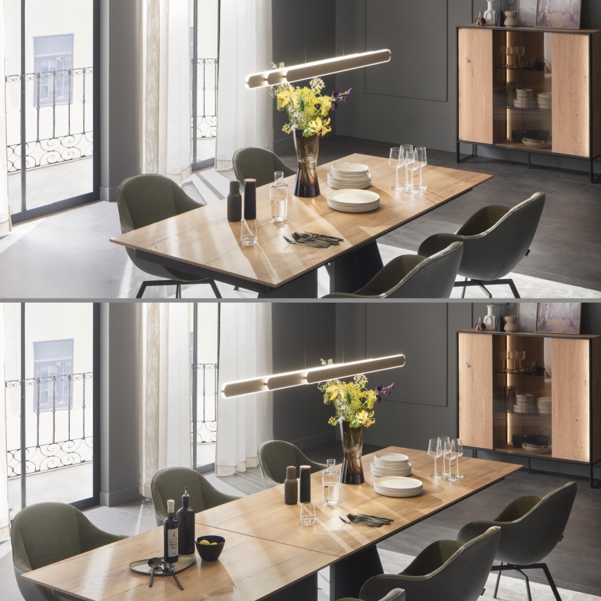 Schöner Wohnen 12577-39 - Lámpara colgante LED regulable suspendida por cable ADRIANA ROUND 2xLED/24W/230V 2700/3000/3500/4000/5000K 160 cm, gris