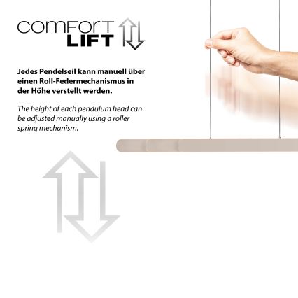 Schöner Wohnen 12577-39 - Lámpara colgante LED regulable suspendida por cable ADRIANA ROUND 2xLED/24W/230V 2700/3000/3500/4000/5000K 160 cm, gris