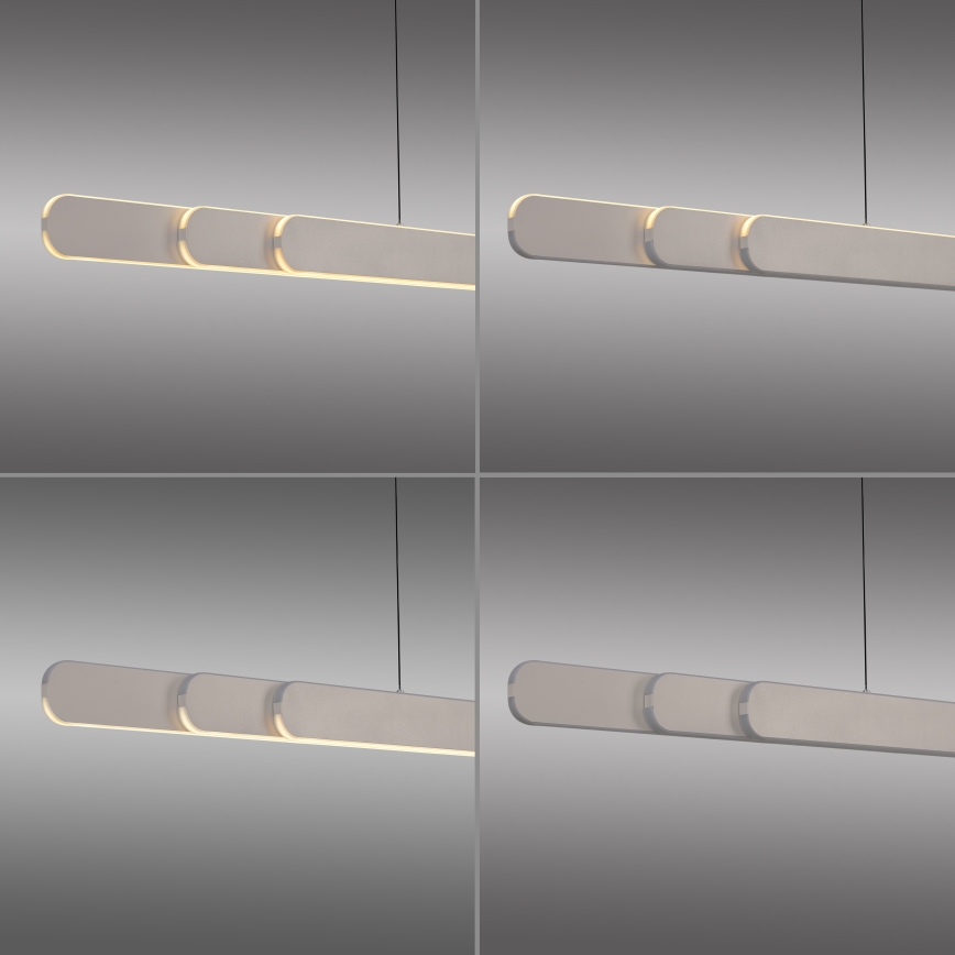 Schöner Wohnen 12577-39 - Lámpara colgante LED regulable suspendida por cable ADRIANA ROUND 2xLED/24W/230V 2700/3000/3500/4000/5000K 160 cm, gris