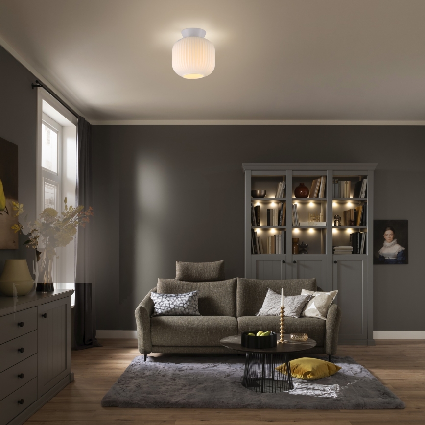 Schöner Wohnen 13574-16 - Lámpara de techo NAMI 1xE27/25W/230V Ø 20 cm blanca