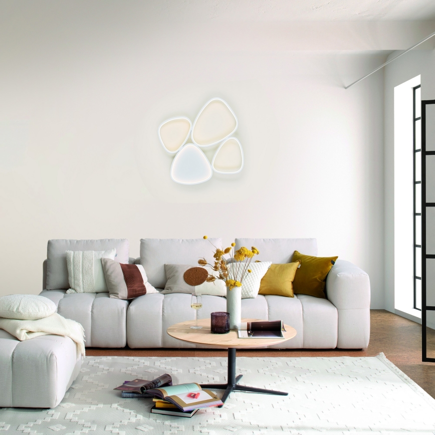 Schöner Wohnen 14038-16 - Lámpara de techo LED regulable PEBBLES LED/35,5W/230V blanca