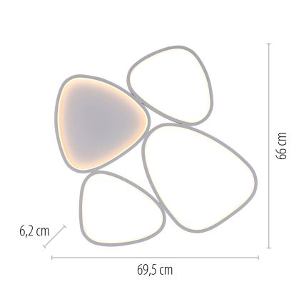 Schöner Wohnen 14038-16 - Lámpara de techo LED regulable PEBBLES LED/35,5W/230V blanca