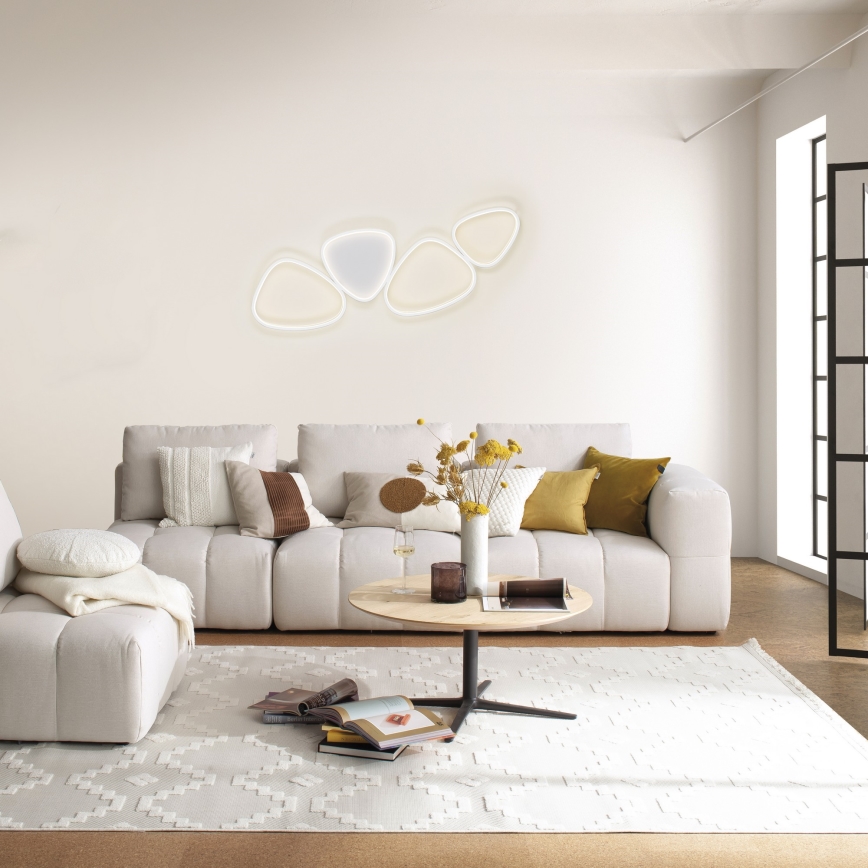 Schöner Wohnen 14039-16 - Lámpara de techo LED regulable PEBBLES LED/35,5W/230V blanco