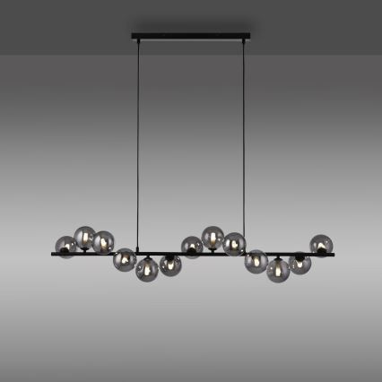 Schöner Wohnen 14504-18 - Lámpara colgante LED suspendida en cable DUBAI 13xG9/3W/230V 118 m negro/ahumado