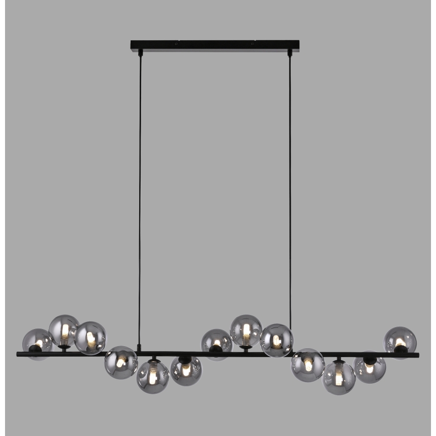 Schöner Wohnen 14504-18 - Lámpara colgante LED suspendida en cable DUBAI 13xG9/3W/230V 118 m negro/ahumado